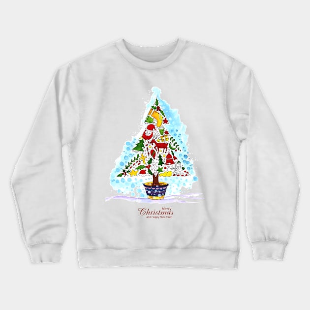 Christmas Ornament Tree Crewneck Sweatshirt by Mako Design 